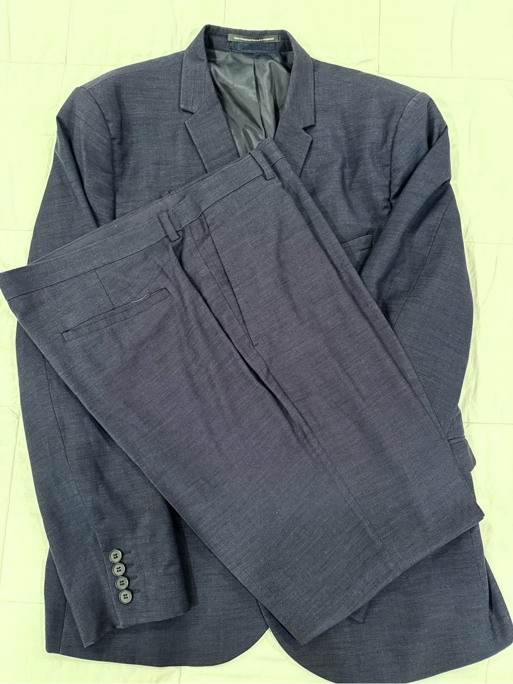 H&M Navy Skinny Fit Blazer Jacket and Pants Suit Set